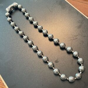 Silver Beaded Ball Chain Necklace
